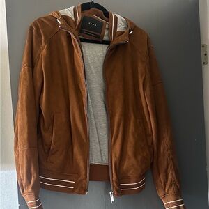 Zara Men's Tan Bomber Jacket